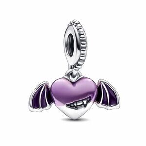 NWOT Vampire Winged Heart Dangle Charm Sterling Silver 925